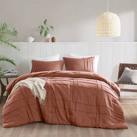 93533063 510 Design Queen Porter Soft Washed Pleated Comforter Set Clay Pink