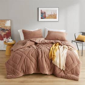 93533173 510 Design Twin/twin Extra Long Kyla Double Diamond Quilted Teddy Comforter Set