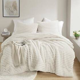 Hd0179000841410 510 Design Avril Ivory Microfiber Full/queen Striped Comforter Set 3-piece