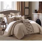 518544341 Bedding Elegant Taupe Ruffled