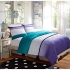 5187 Vcny Twin Comforter Set 2 Piece Purple Blue White Reversible Girls Teens Blanket New 0755835865187