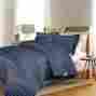 59821 Kathy Ireland Twin Comforter Set Reversible 3 Piece Dorm Bedding Bedroom Navy Stripe 2 Shams