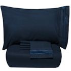 5pc-cmf-sht-nvy-q Sweet Home Collection Luxury Piece Solid Color Comforter 643462008735