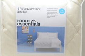 5pc Microfiber Reversible Full Queen Bed Set With Throw Br4 Room Essentials