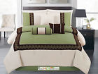 617237888518 Hg Station 7p Southwest Square Diamond Embroidery Comforter Set King Sage Green Beige Brown