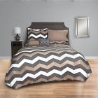 61757639 Bbb Taupe Chevron Queen Comforter Set In 063108760160