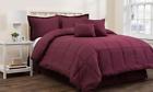 642554539089 Hotel Ny Piece Queen Comforter Set Burgundy Dobby