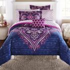 6632 Mainstays Comforter Bed Set Purple Piece Complete Bedroom 743406496632