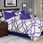 66a-26027 Bedford Home Oversized Trellis Comforter Set King Purple 886511626027