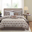 675716668662 Madison Park Verona Taupe Brown Ivory Chenille Queen