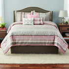 675716965365 Mainstays Multi Stripe Jacquard Comforter Set Blush
