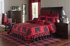 680-91 Park Designs Classic Red Black Buffalo Check Bedding With Bear