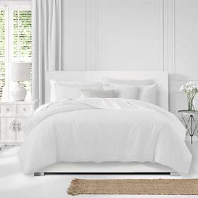 6ix Tailors 685693034138 Ancebridge Bright White Comforter And Pillow Sham Set