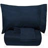 6pc-sht-1pc-cmf-nvy-k Sweet Home Collection Piece Solid Color Comforter And 842491109714