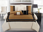 20733 7 Comforter Set Luxury Sale Brown Queen Pieces White