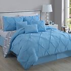 7-piece Esx-7cs-king-gh-lb Geneva Home New Essex Pinchpleat Comforter Set King Light Blue 841323106525