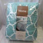 708820447011 Design Home Teal Blue Lattice Reversible Twin Extra