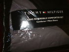 709271244655 Tommy Hilfiger Black Gray Reversible King Comforter Shams