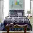 23550 70x90 Bluehill Harbor Vhc Brands 3pc Blue Clam Shell Patchwork Quilt Bedding Set Twin 840528120671