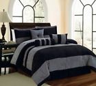 712323988049 Grand Linen Queen Black Comforter Accent Bed Pillow