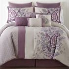 7212016010501 Home Expressions Purple Kacey Paisley Comforter Set Queen