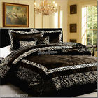 7240 King Comforter Set Full Queen Bed In A Bag Quilt Sheet Bedspread Black White 711877737240
