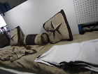 730699533779 Grand Linen Piece Taupe Brown Gold Bedding Queen