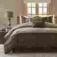 73558680963 7355868 Madison Park Cal King Brown Westbrook 7-pc Comforter Set Shams Bedskirt Pillows