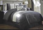 735732087523 Regatta New Piece Gray Cream Queen Comforter Set