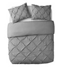 735732907517 Vcny Home Carmen Duvet Cover Pintuck Textured Grey