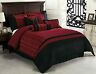 741459041588 Chezmoi Collection Dynasty Black Red Jacquard Comforter Set