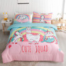 7445004811840 Roscloud Kids Unicorn Comforter Sets Rainbow Mermaid Girls