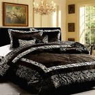 7pc-safari-black-k Dovedote Piece Zebra Animal Print Comforter Set Soft Bed In