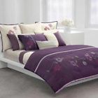 800298453973 Dkny Full Bloom Purple Embroidered Floral Stripe King