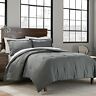 81806399284 Garment Washed Solid King Comforter Set In Grey
