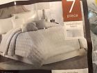 81806399802 Keeco Quilted Dot Comforter Set Full Silver Beautiful