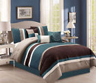 840079115751 Chezmoi Collection Pinsonic Quilted Quatrefoil Pleated Stripe Comforter