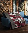 842131122684 Virah Bella Lodge Life Quilted Throw Blanket Black