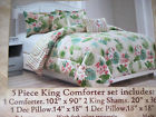 846967042161 Panama Jack Coral Green Tropical Floral King Comforter