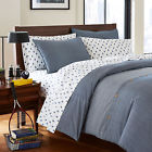 883893545434 Poppy Fritz Thompson Navy Blue Gingham Cotton Comforter