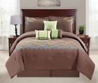 888804052803 Kinglinen Piece Leaf Vine Embroidered Comforter Set Queen