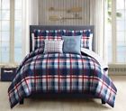 889459064364 Kinglinen Piece Breezy Plaid Reversible Comforter Set King