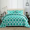 889954220982 Superior King Teal Trellis Geometric Down Alternative Comforter