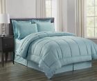 8pc-cmf-bib-q-vnturq Luxury Home Comforter Set Ocean Blue 842491102777