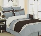 K990c 8pc Set Queen Wly Blue Polyester Bedroom Comforter Bed---bag