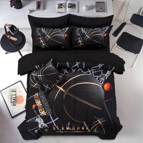 A Nice Night 313031122123 Basketball Court Printed Comforter Sets With Sportsman Slam Dunk Printing 6pcs B