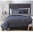 Ad 5 Piece King Bedding Set Charcoal Gray Comforter Shams Pillows Reversible Bed 787699159850