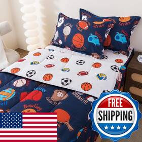B0frln5r82 Adasmile A & S And Zipper Bedding Twin For Boys Kids Sports Comforter Sets Football