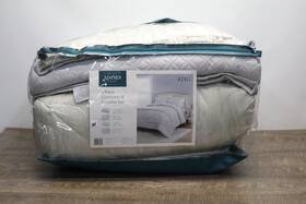 Adorn 081806769964 Home 6 Piece King Comforter And Coverlet Set Agate Stripe Neutral