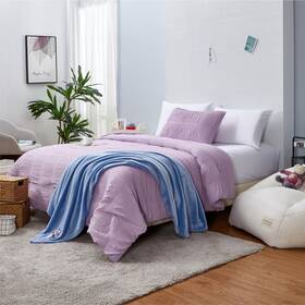 Aeropostale 197502005227 2 Piece Ria Ruched Bedroom Comforter And Matching Sham Set Twin Lilac
